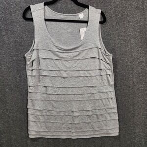 Nwt Chico's Lurex Layers Tank Light Heather Grey Sz 2